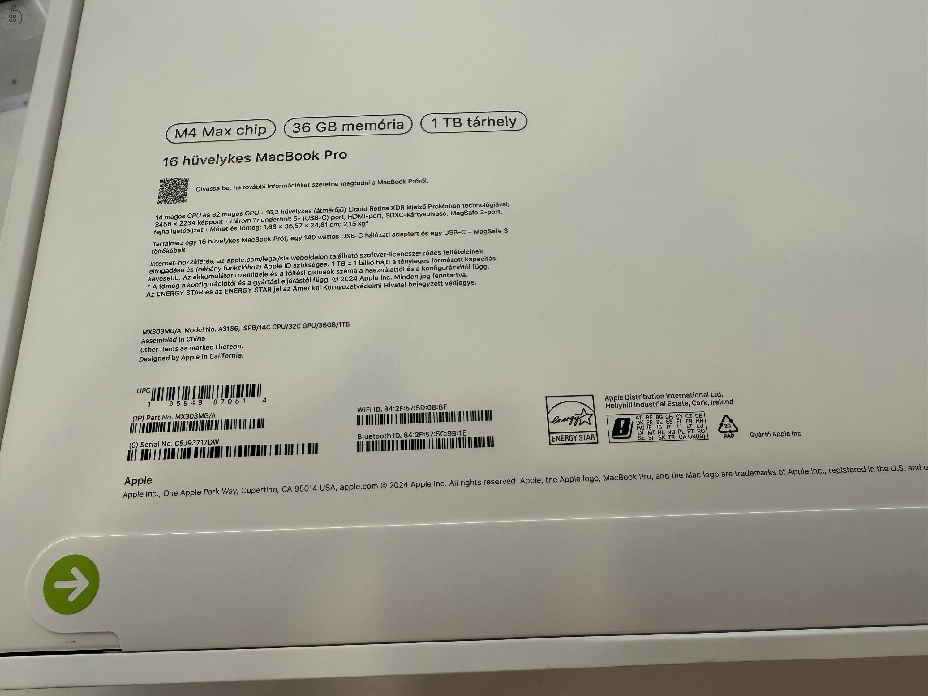 Bontatlan MacBook Pro M4 Max 16