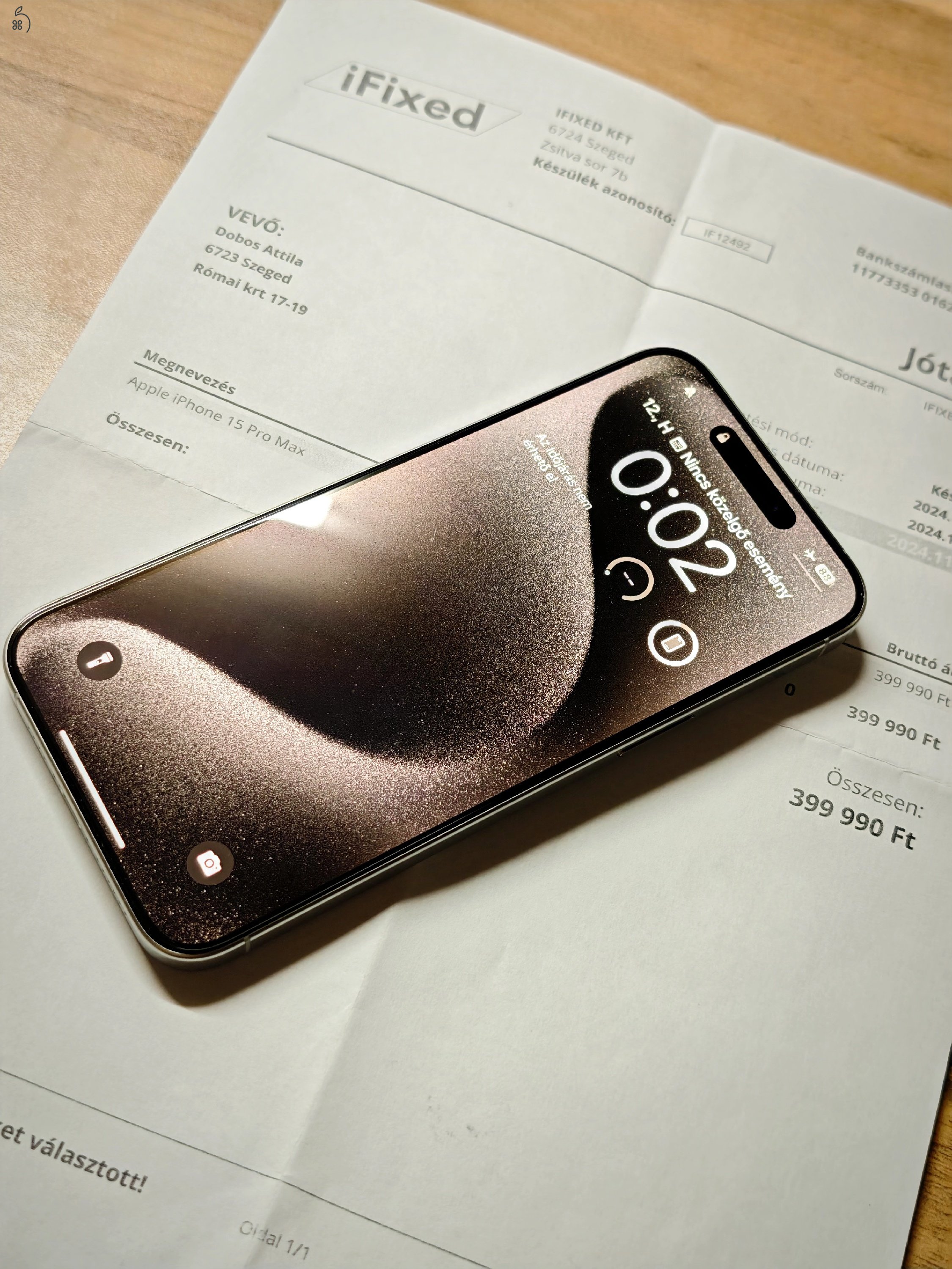 Iphone 15 Pro Max 94% akku, független, 256gb