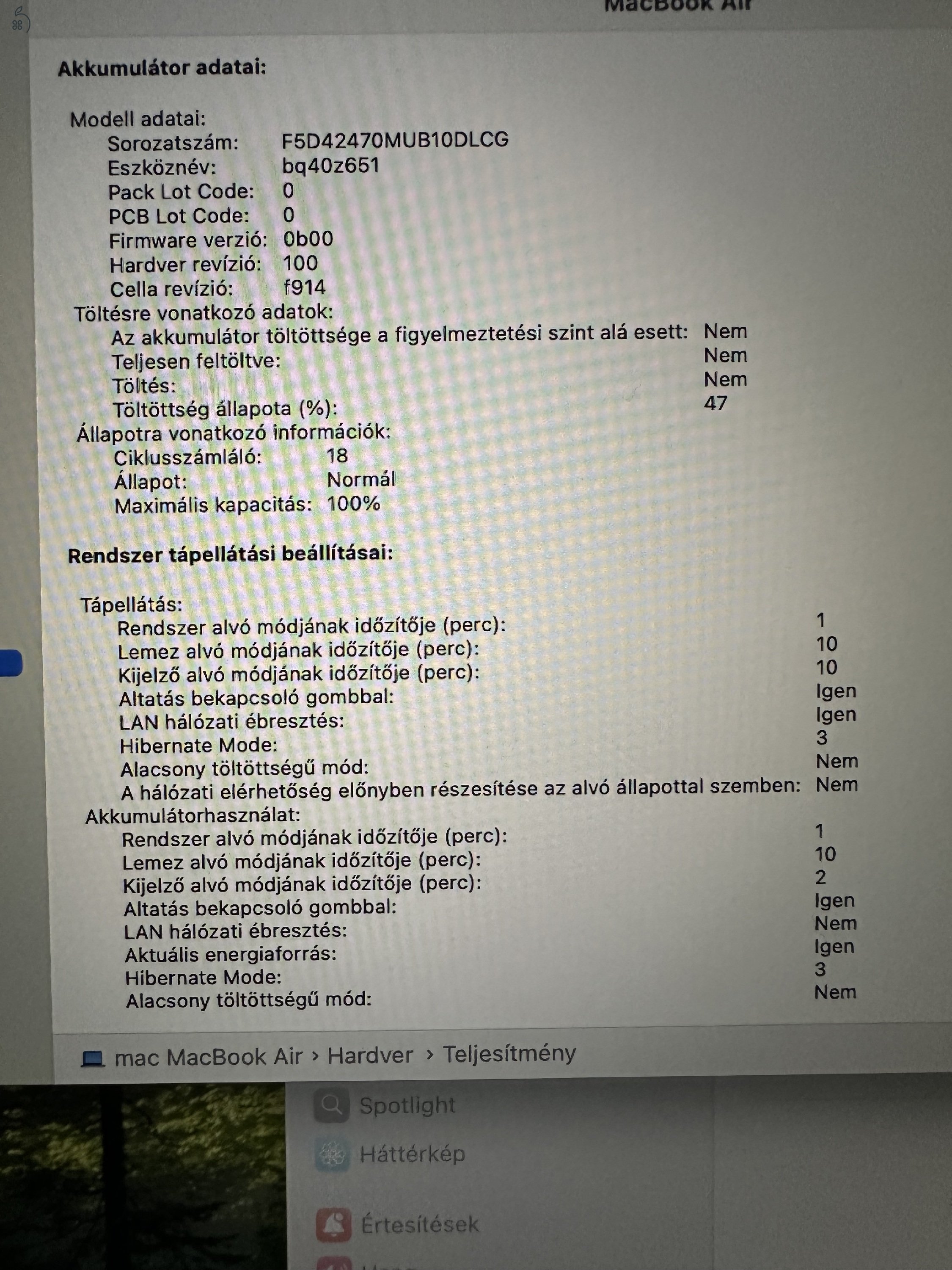 MacBook AIR 13,6” M3 Chip, 256GB Akku 100%! Apple garancia! Magyar!