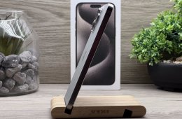 iPhone 15 Pro Max Natural Titanium 256GB 2 ÉV Garanciával Számlával Aksi 98%