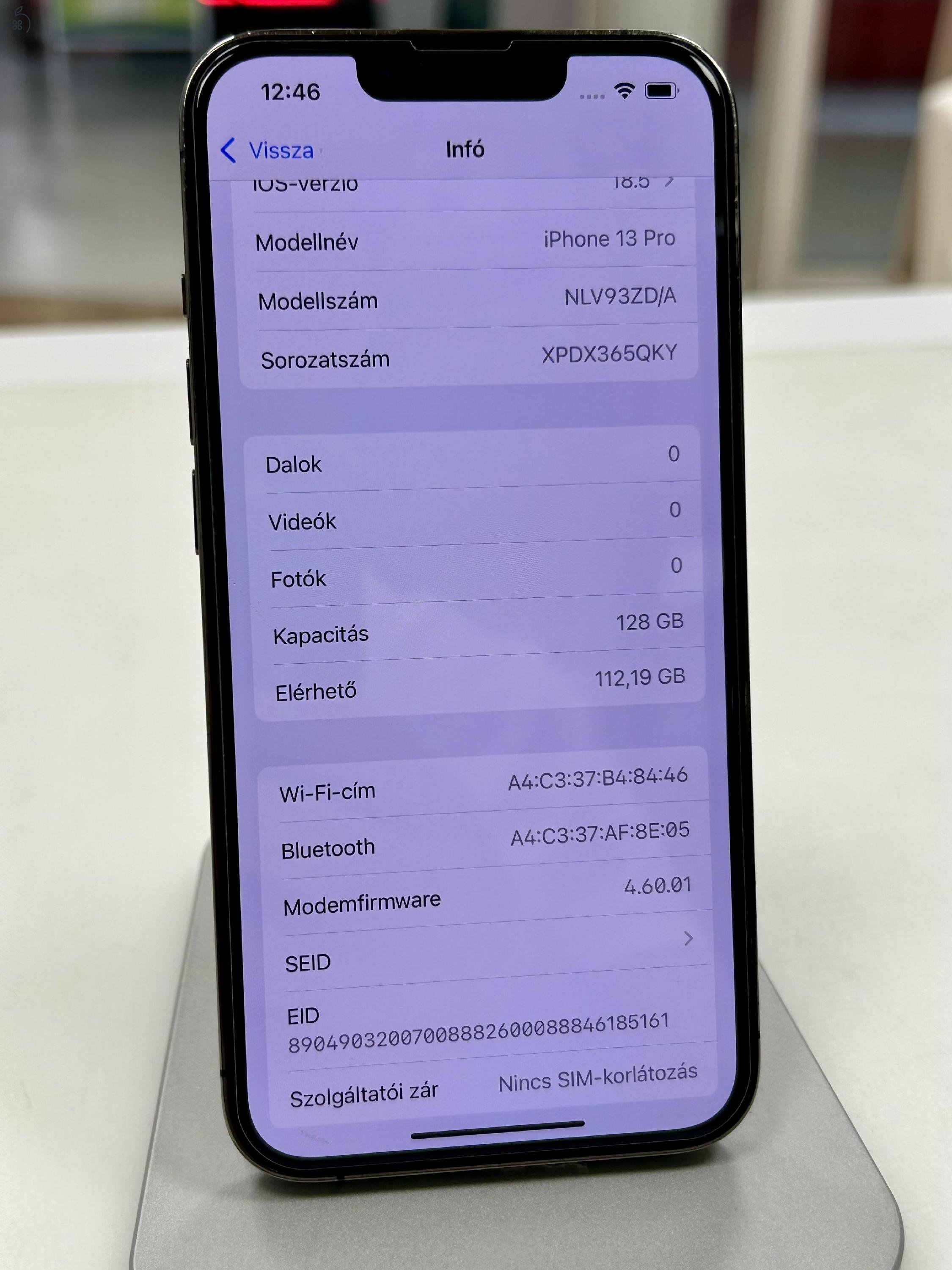iPhone 13 Pro 128GB Grafit Független 88% Akku 3 Hó Gar + Beszámítás!