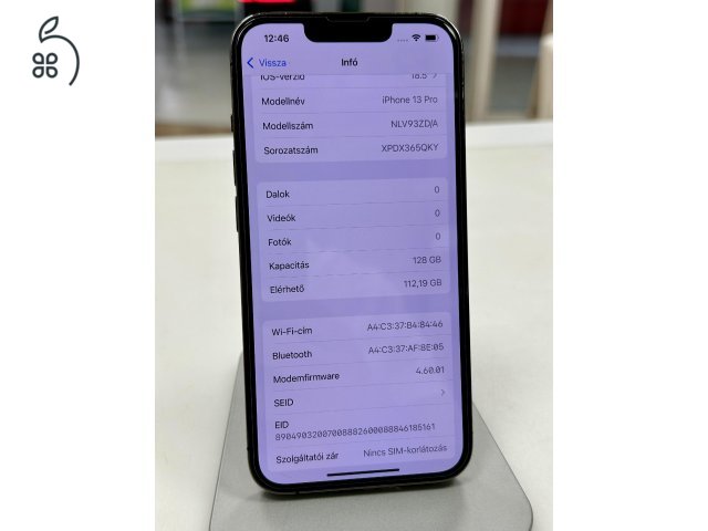 iPhone 13 Pro 128GB Grafit Független 88% Akku 3 Hó Gar + Beszámítás!