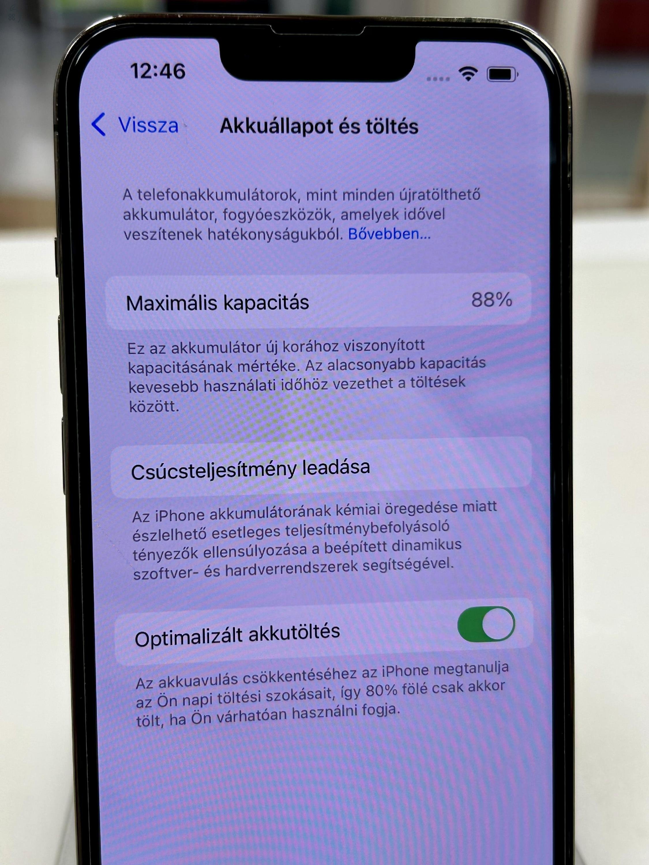 iPhone 13 Pro 128GB Grafit Független 88% Akku 3 Hó Gar + Beszámítás!