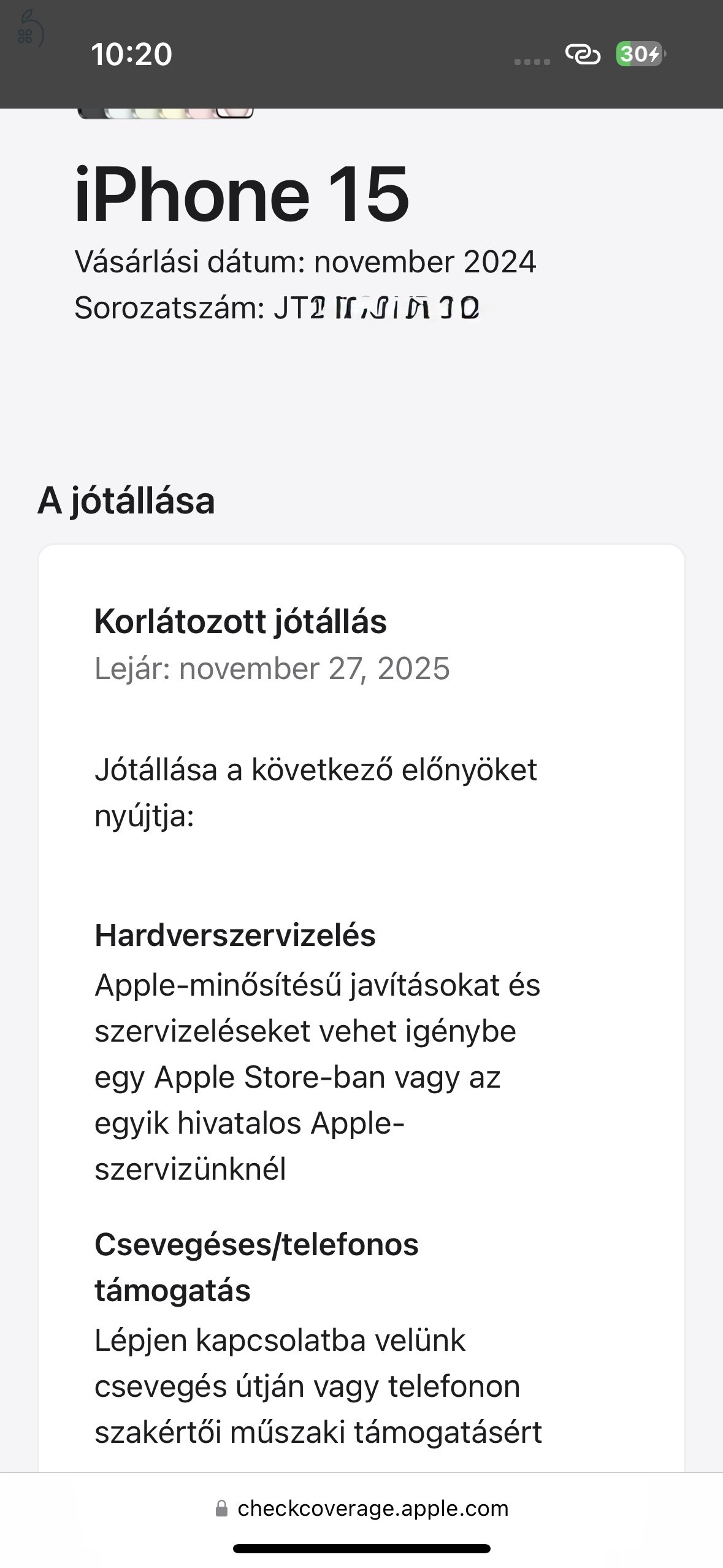 Eladó vadiúj állapotú iPhone 15, 128 GB, fekete színű! 