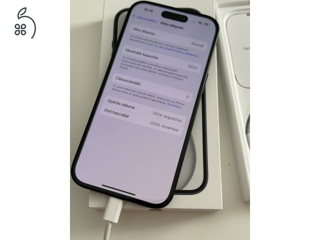 Eladó vadiúj állapotú iPhone 15, 128 GB, fekete színű! 
