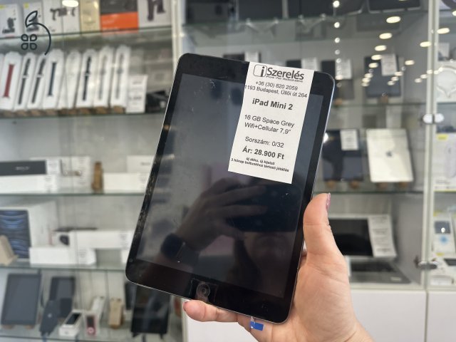 iPad Mini 2 16GB Wifi+Cellular Space Grey új akku, új érintőüveg (0/32) iSzerelés.hu