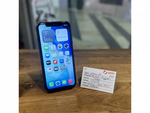 16. Apple iPhone 11 - 256 GB - Fekete - Független - 99%AKKU