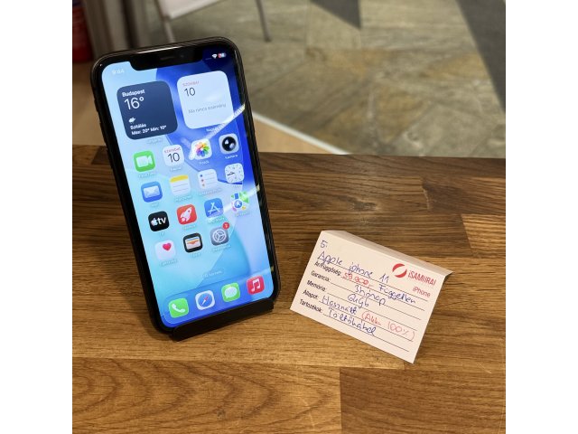 Apple iPhone 11 -  64GB - Fekete - Független - 100%AKKU (5.)