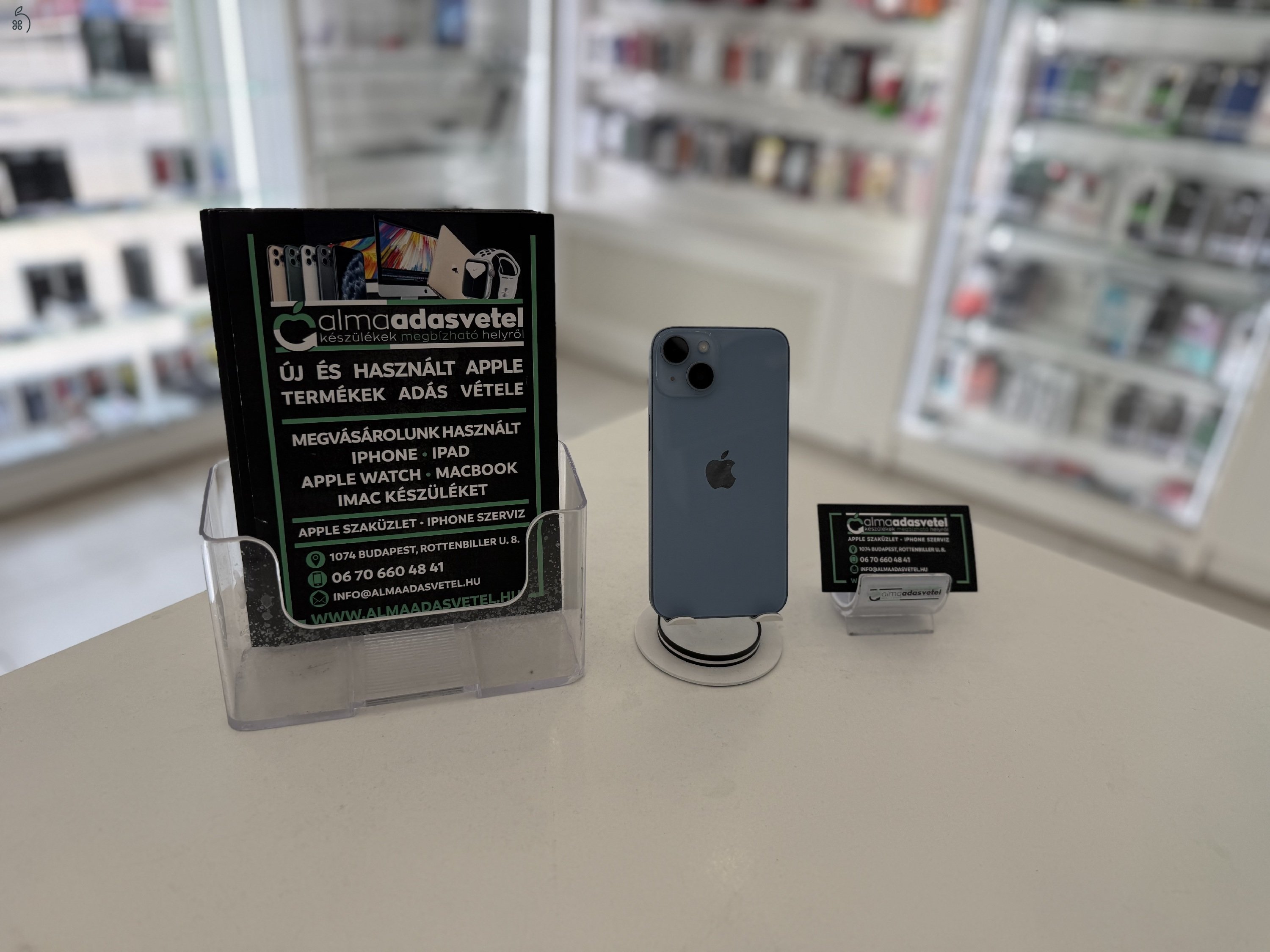 iPhone 14 256GB Független Újszerű/1-3 hónap gar./Akku 87%/p4294