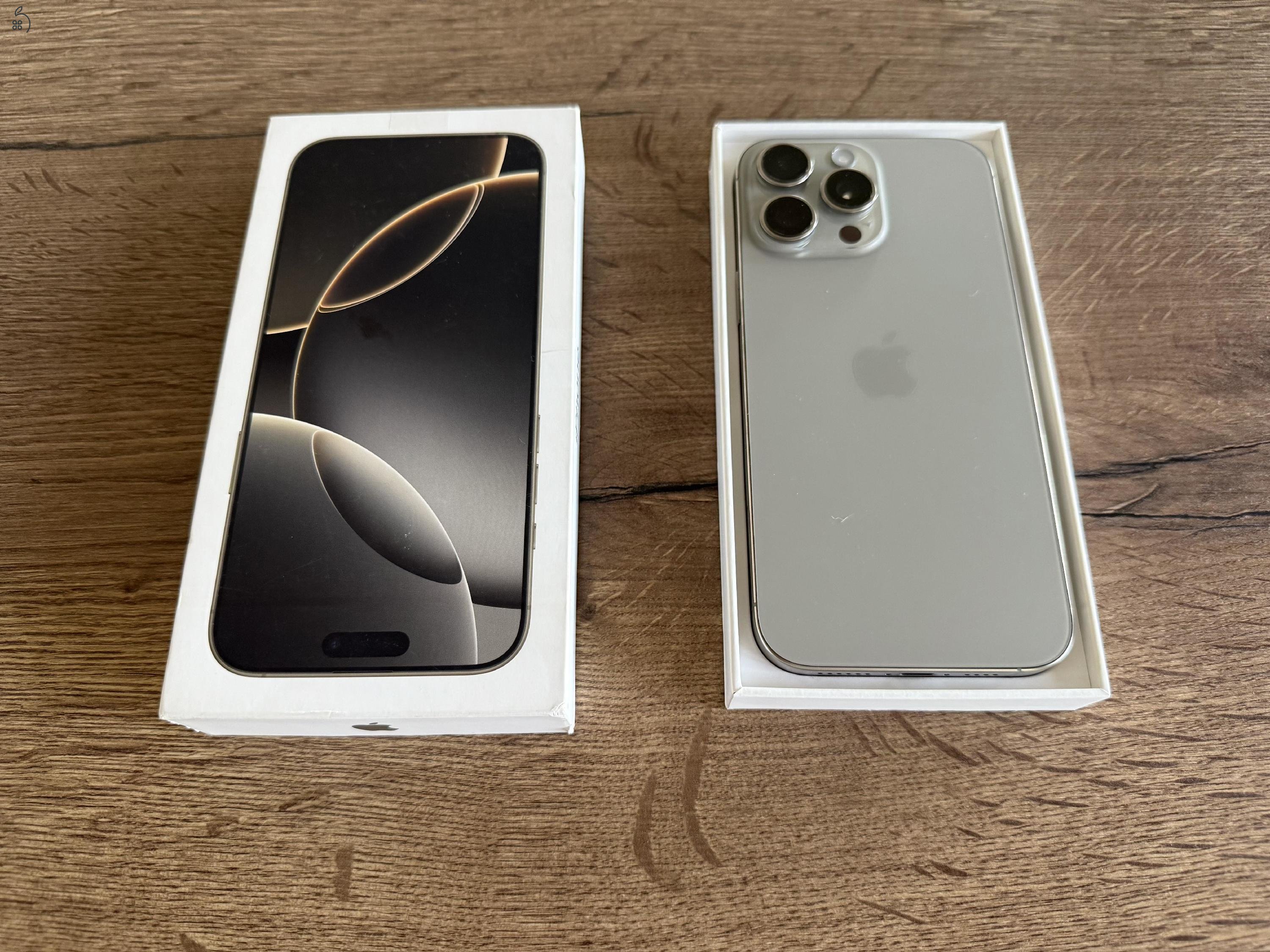 ÚJ - iPhone 16 Pro MAX 256 GB Natúr Titán - - Apple Garancia - 0 CIKLUS - 100% AKKU