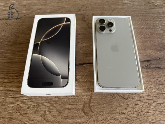 ÚJ - iPhone 16 Pro MAX 256 GB Natúr Titán - - Apple Garancia - 0 CIKLUS - 100% AKKU