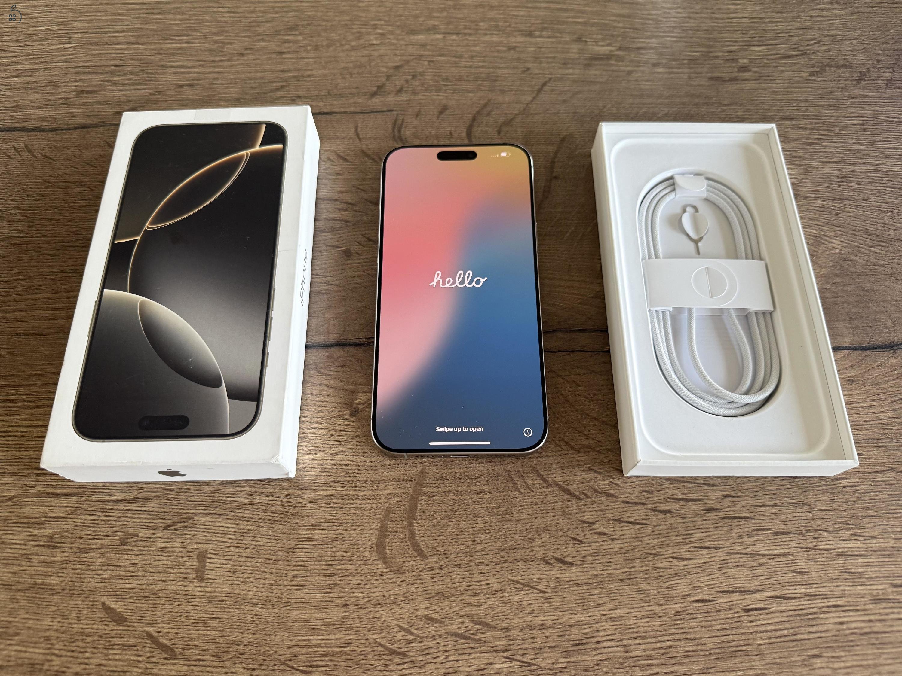 ÚJ - iPhone 16 Pro MAX 256 GB Natúr Titán - - Apple Garancia - 0 CIKLUS - 100% AKKU