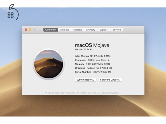 iMac (Retina 5K, 27-inch, 2019) Intel Core i5