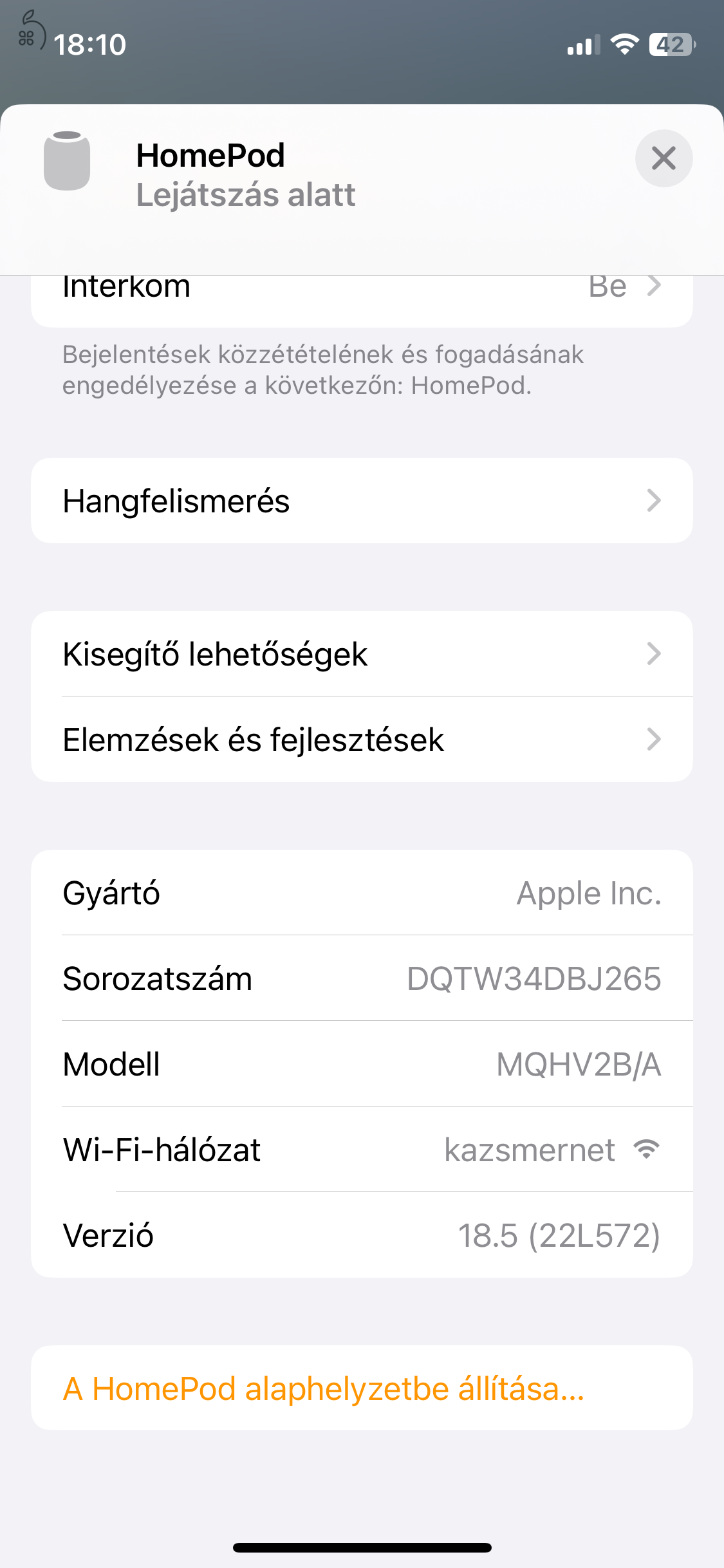 Fehér Apple HomePod (1. generáció) ELADÓ