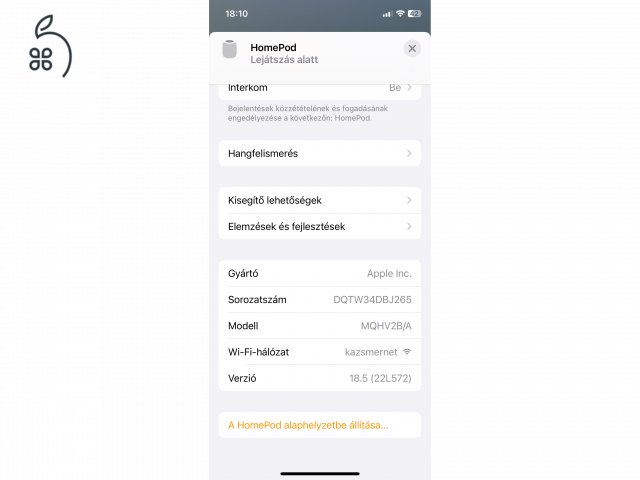 Fehér Apple HomePod (1. generáció) ELADÓ