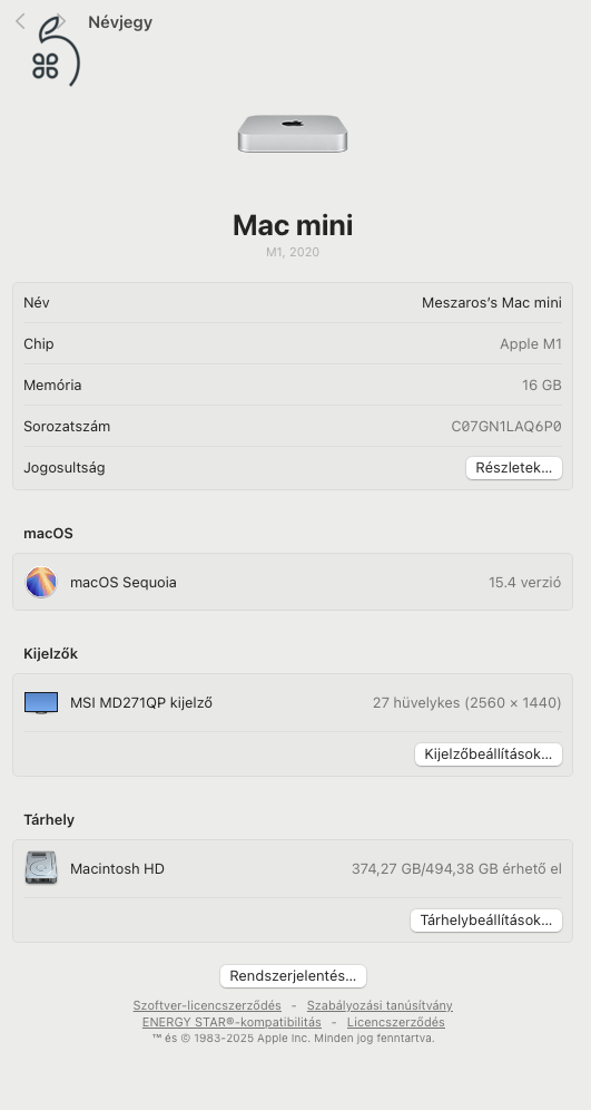 Mac Mini M1 16GB 512GB