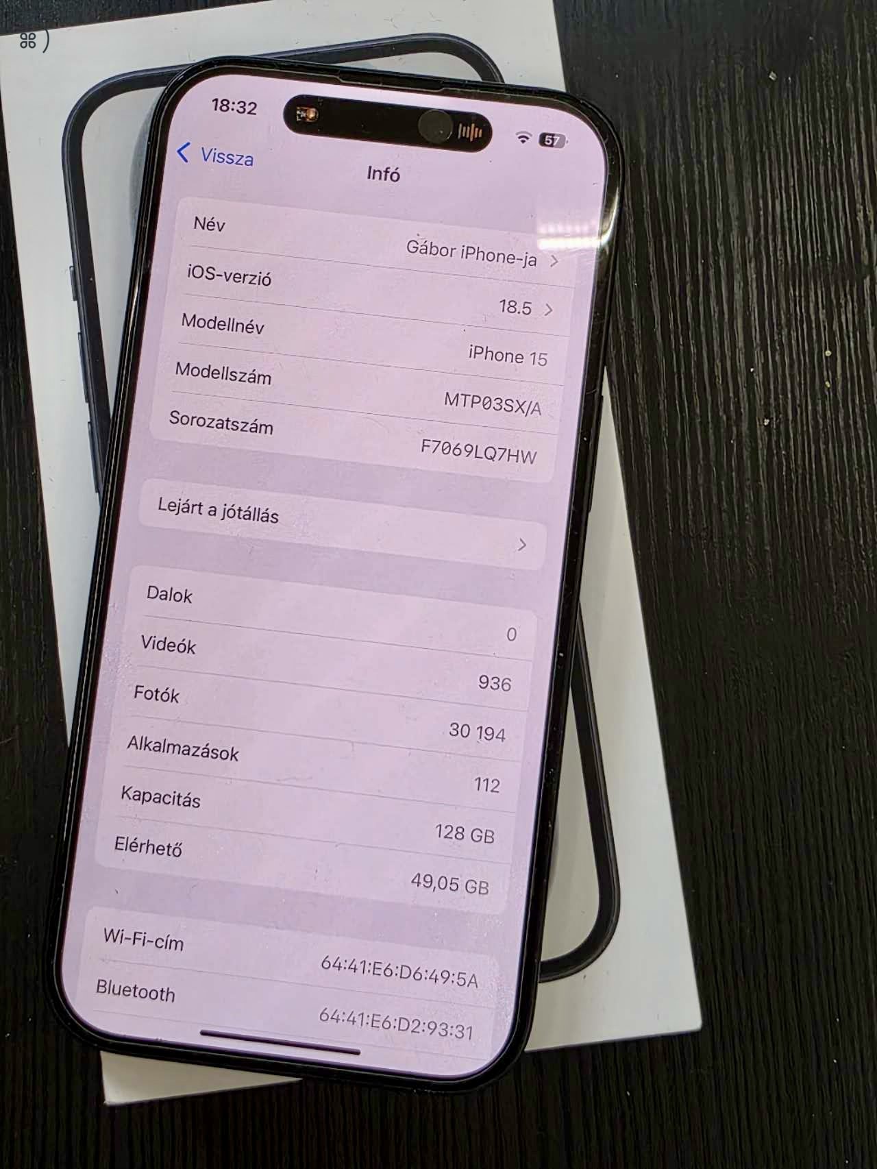 Apple Iphone 15 128 G eladó