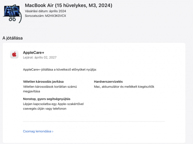 Új - Apple MacBook Air 15