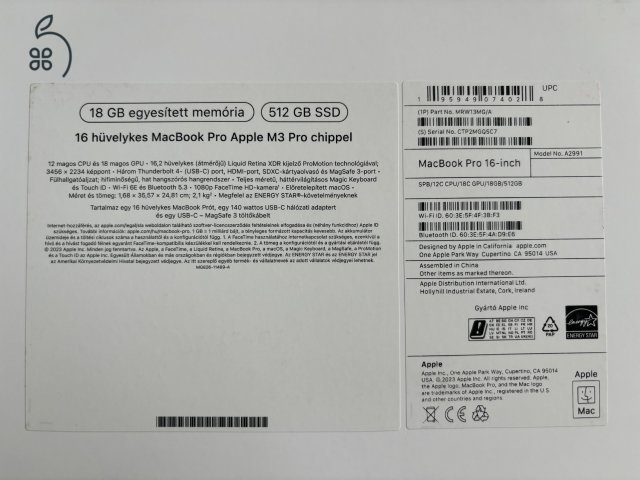 Macbook Pro M3 512 SSD/16GB RAM/16”Retina