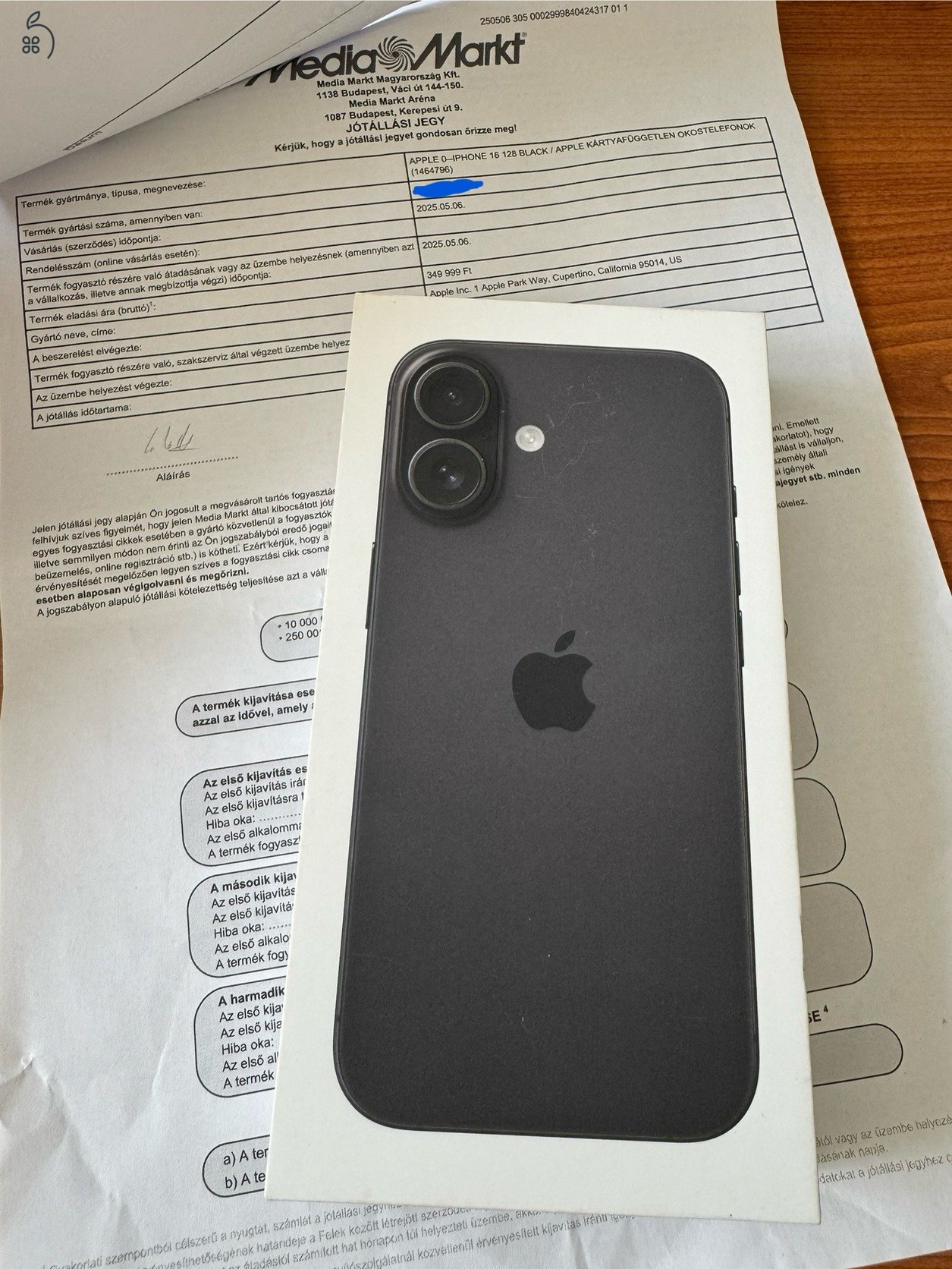 Apple Iphone 16, fekete, 128Gb, 1 hónapos! 3 év garancia (MediaMarkt)
