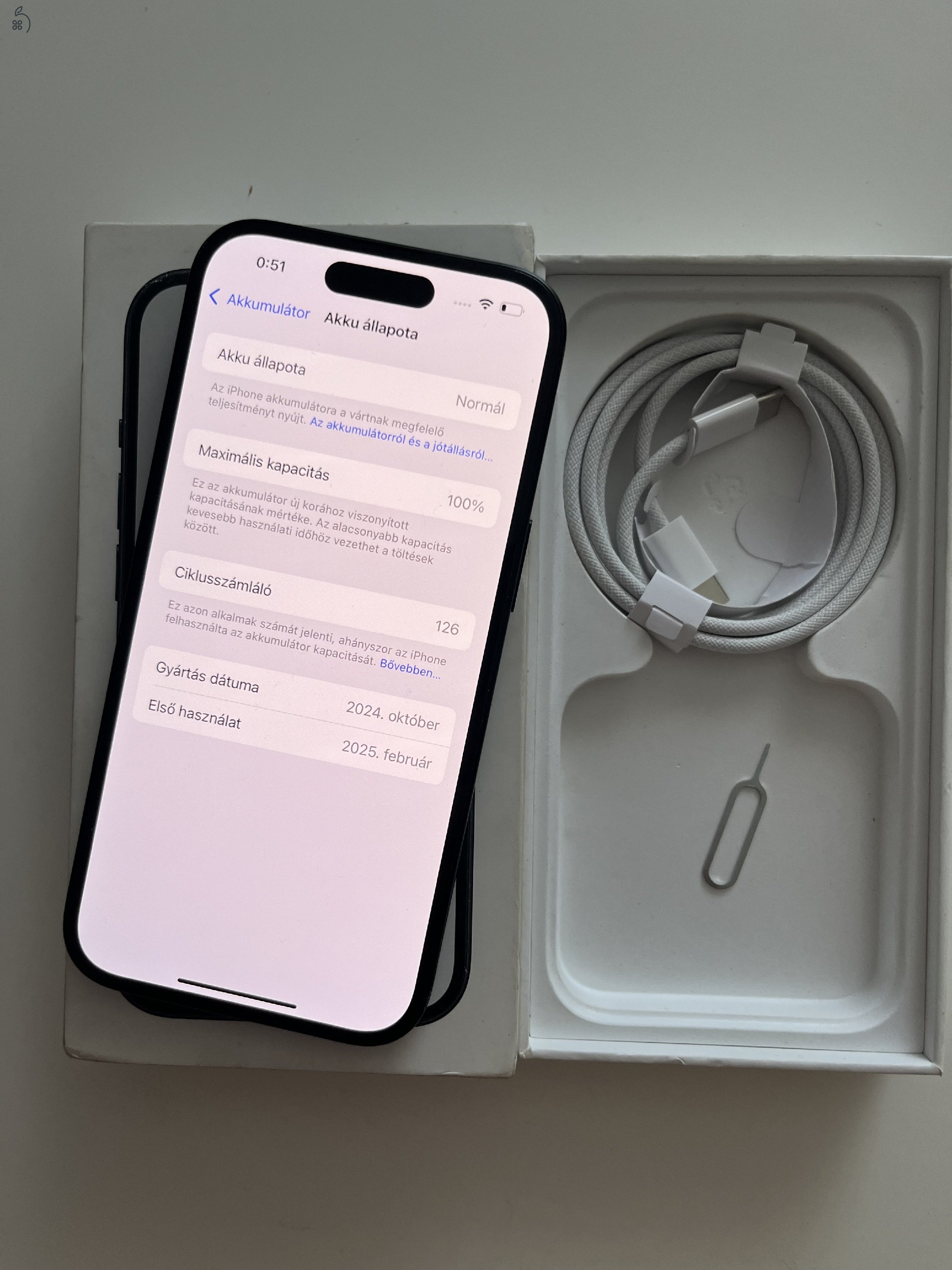 iPhone 15 128GB Apple garancia! Akku 100%!