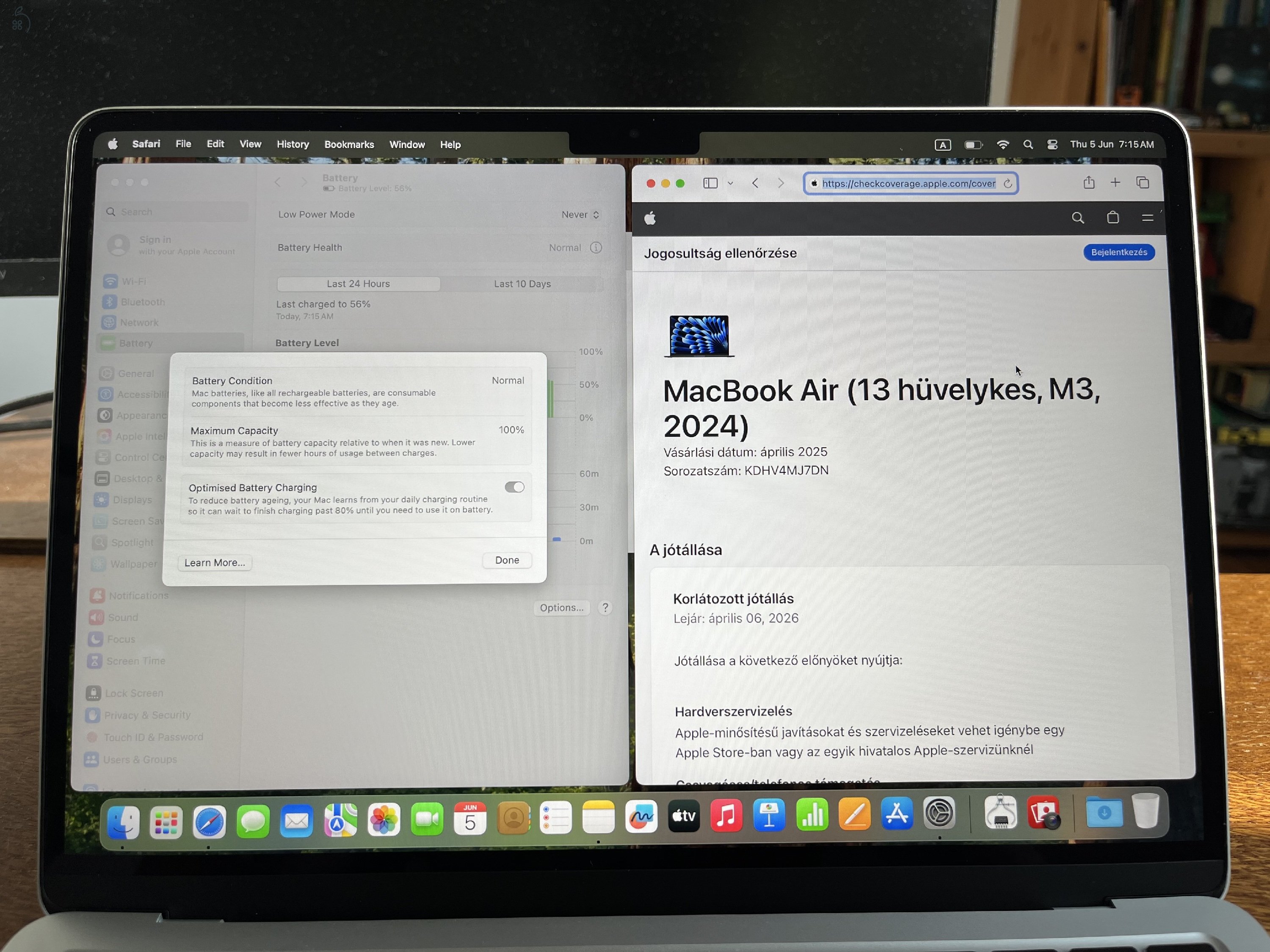 MacBook Air M3 GARANCIÁLIS 16 GB RAM
