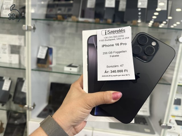iPhone 16 Pro 256GB független fekete titán Apple jótállással (47) iSzerelés.hu