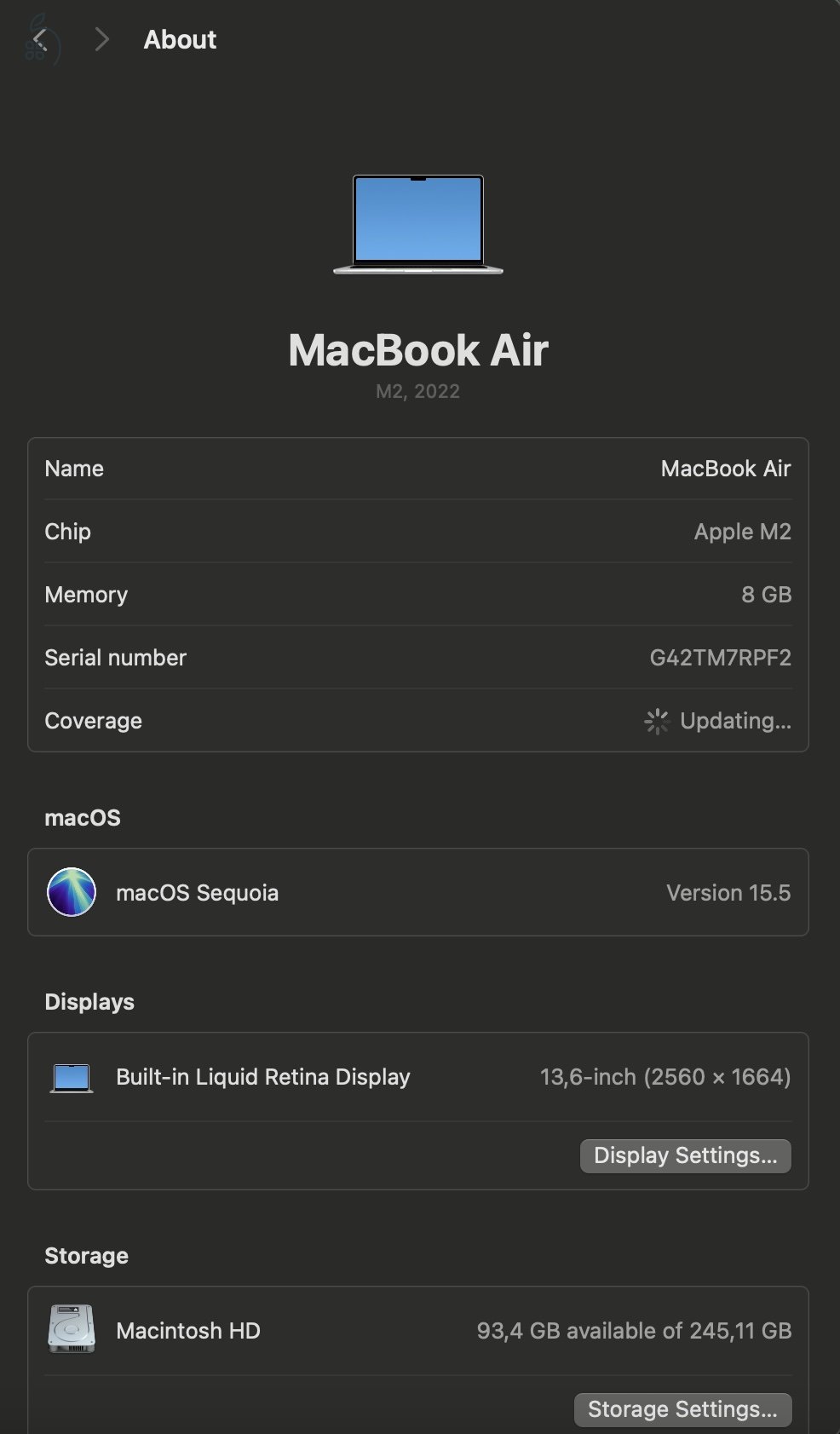 Használt 2022-es MacBook Air 13 - M2-es processzor, 8GB RAM, 256GB SSD
