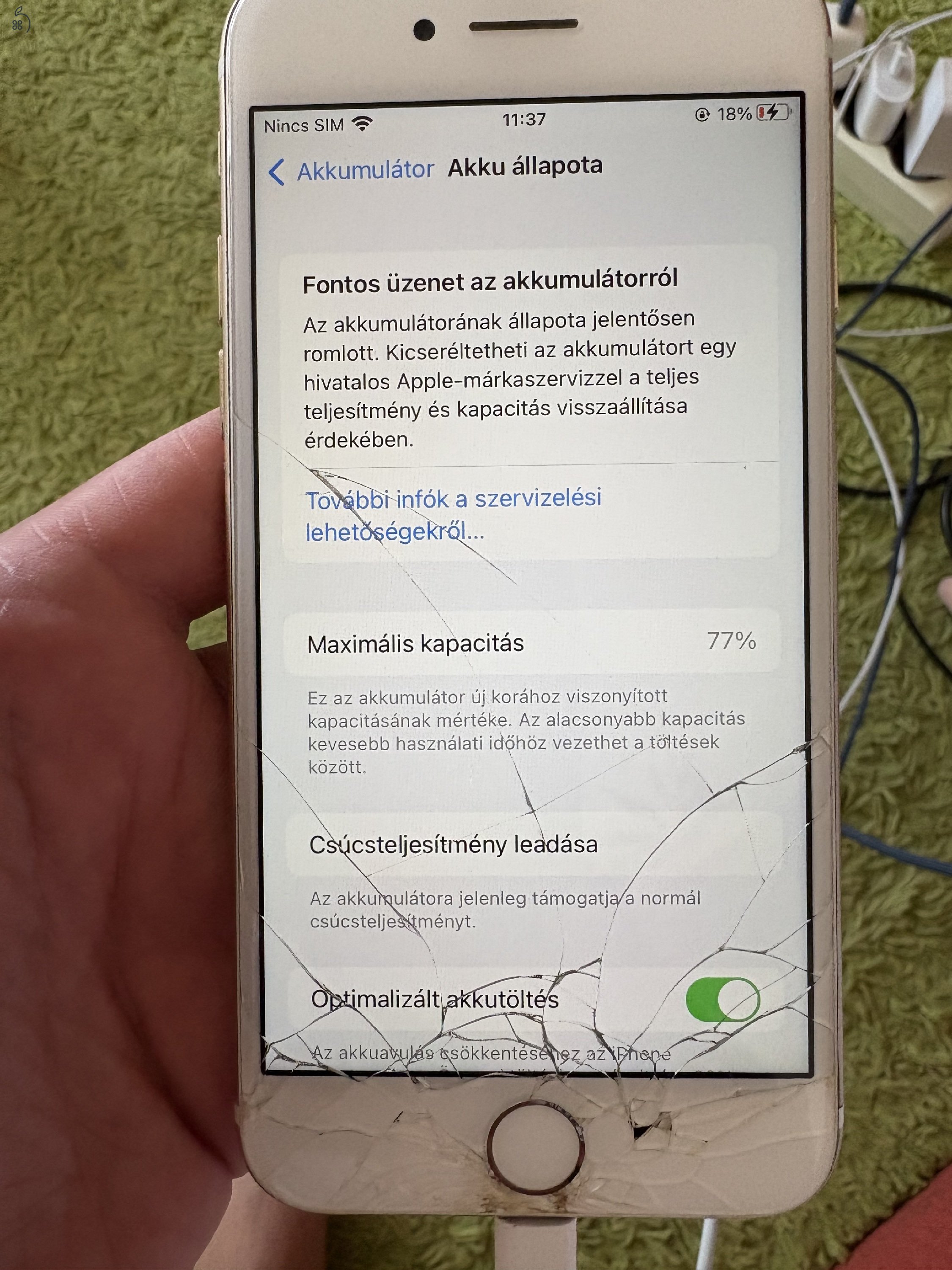 Iphone7 törött kijelzővel