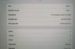 iPad Pro 11 M4 Wifi + Cellular 256GB - Garancia: 2027.08.05