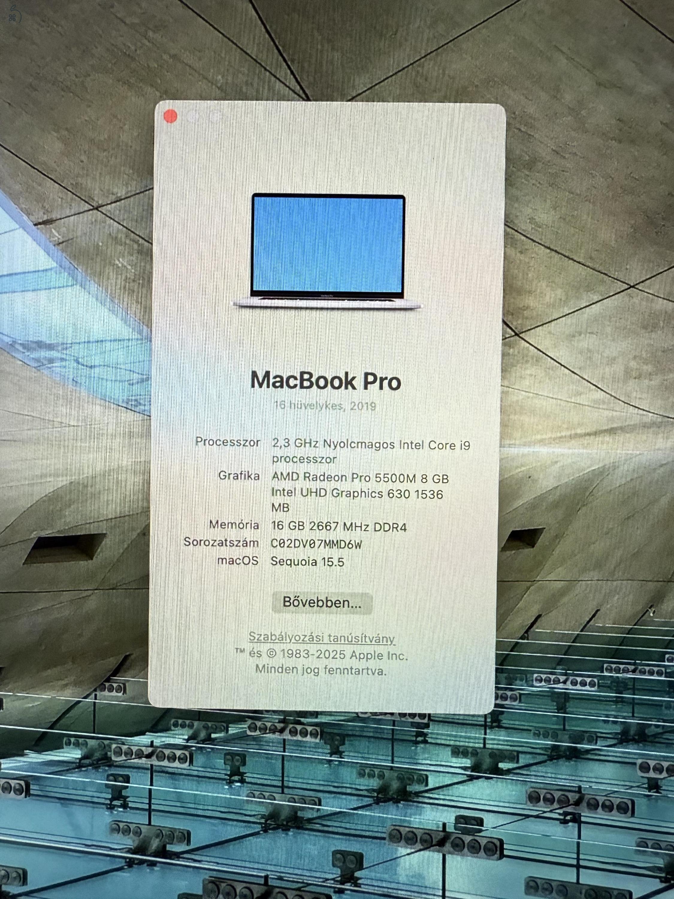 MACBOOK PRO 16 INCH, 2019, i9 INTEL, 16GB, 1TB