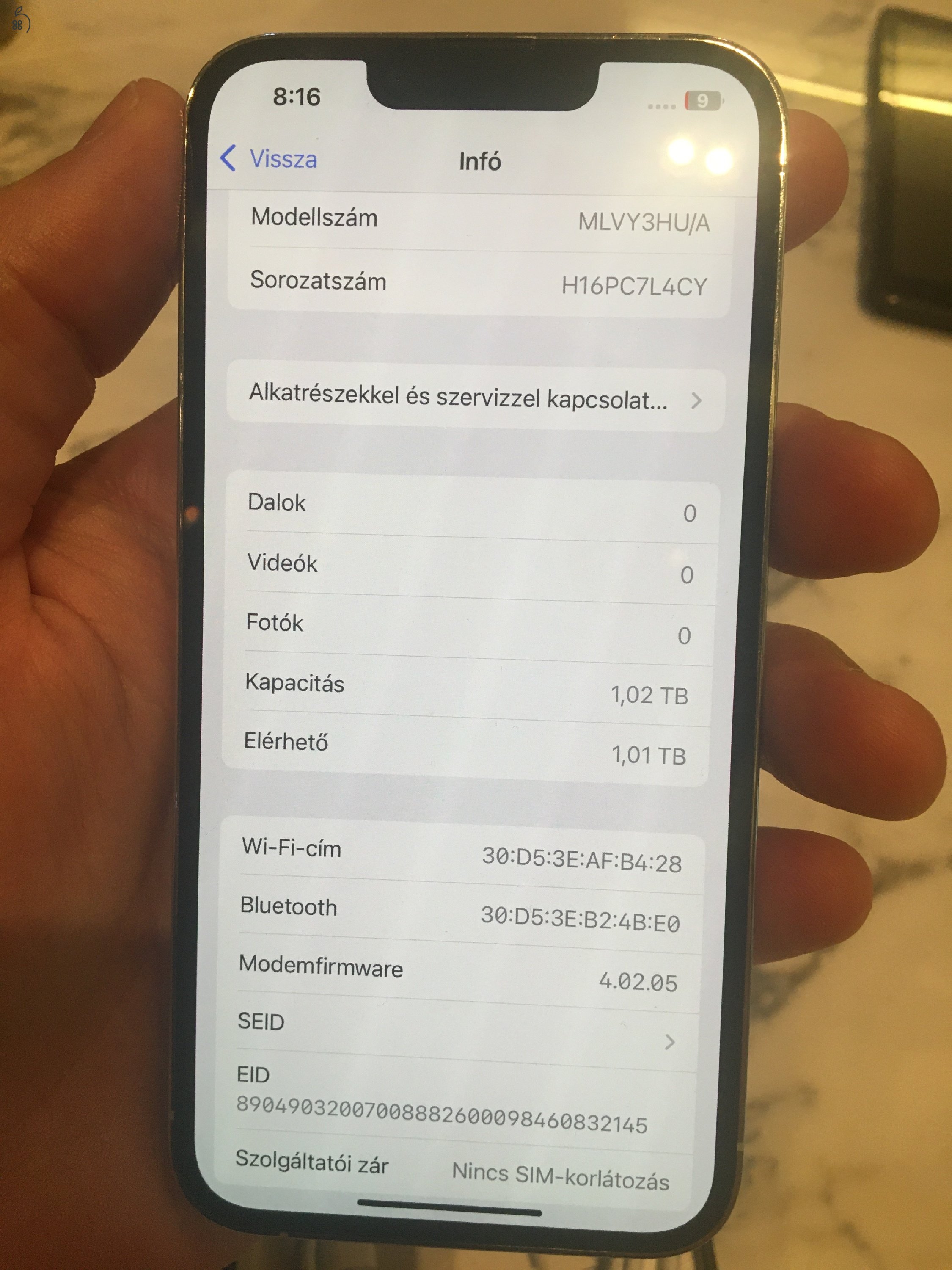 Ritka 1Tb kártyafüggetlen IPhone 13 Pro