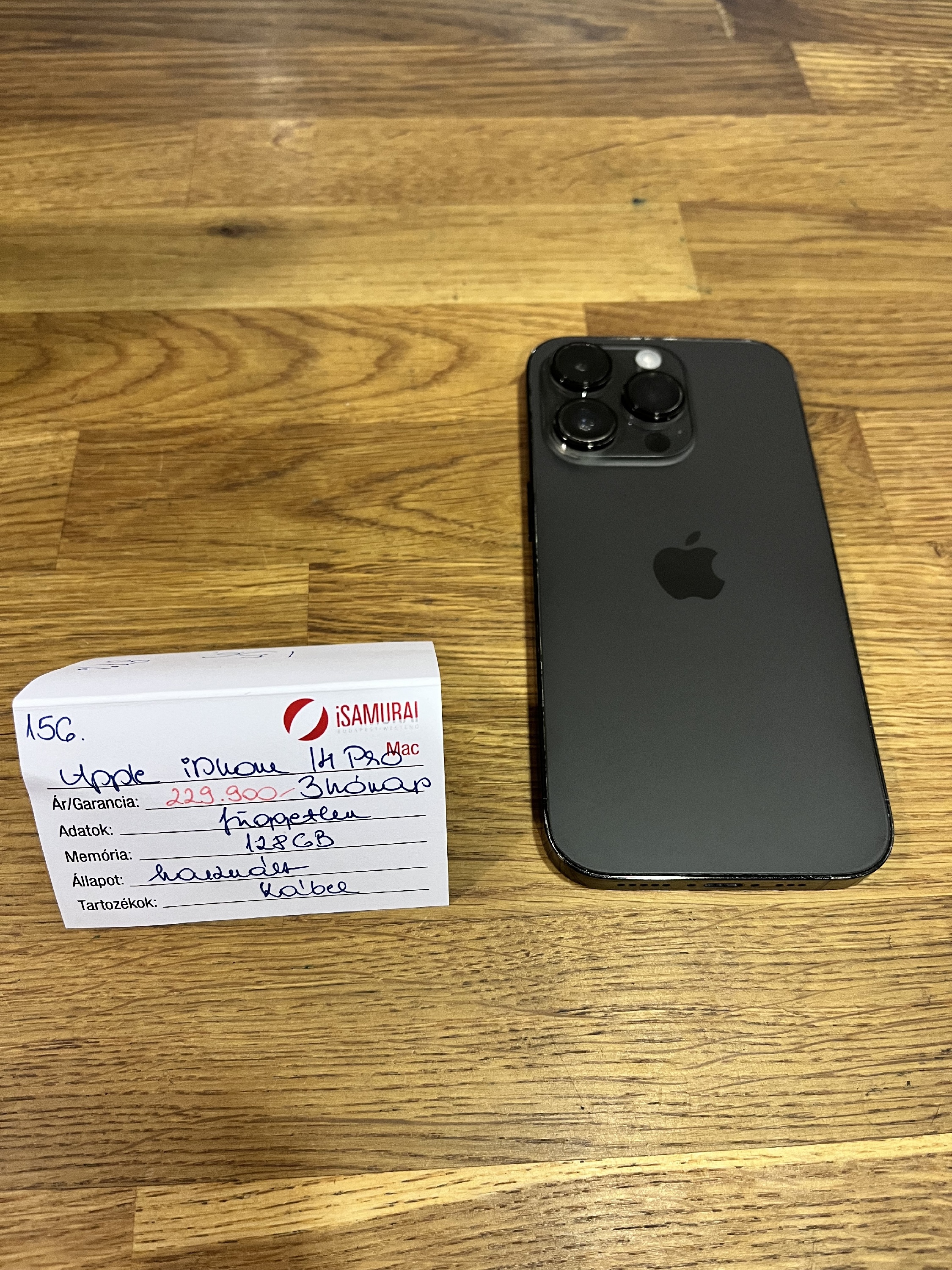 156. Apple iPhone 14 Pro - 128 GB - Space Black
