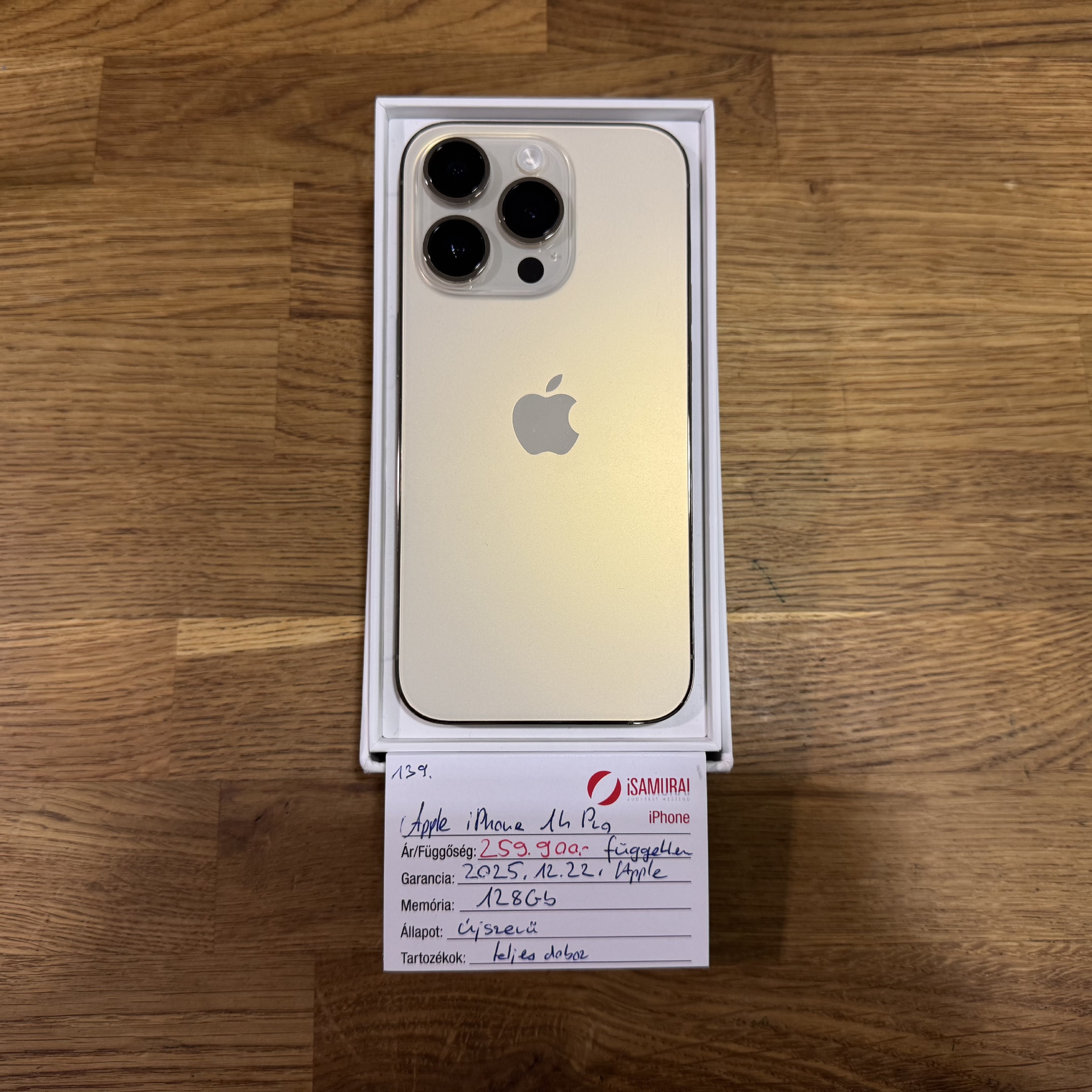 139. Apple iPhone 14 Pro - 128 GB - Gold - APPLE GAR