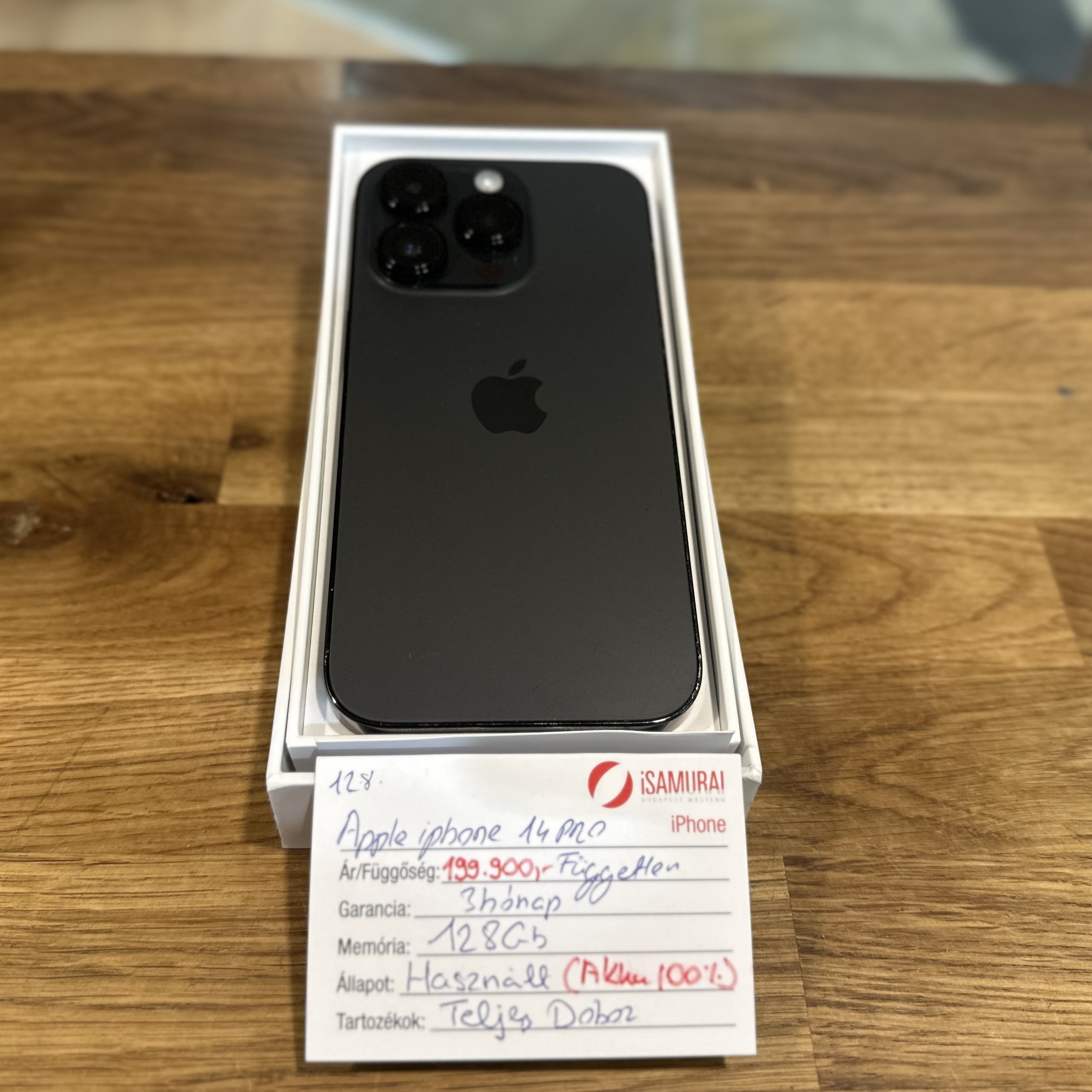 128. Apple iPhone 14 Pro - 128 GB - Space Black - Akku 100%