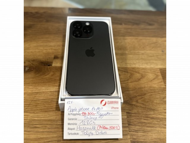 128. Apple iPhone 14 Pro - 128 GB - Space Black - Akku 100%