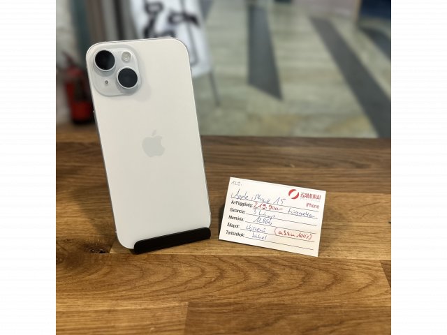 129. Apple iPhone 15 - 128 GB - kék - Újszerű - Akku 100%