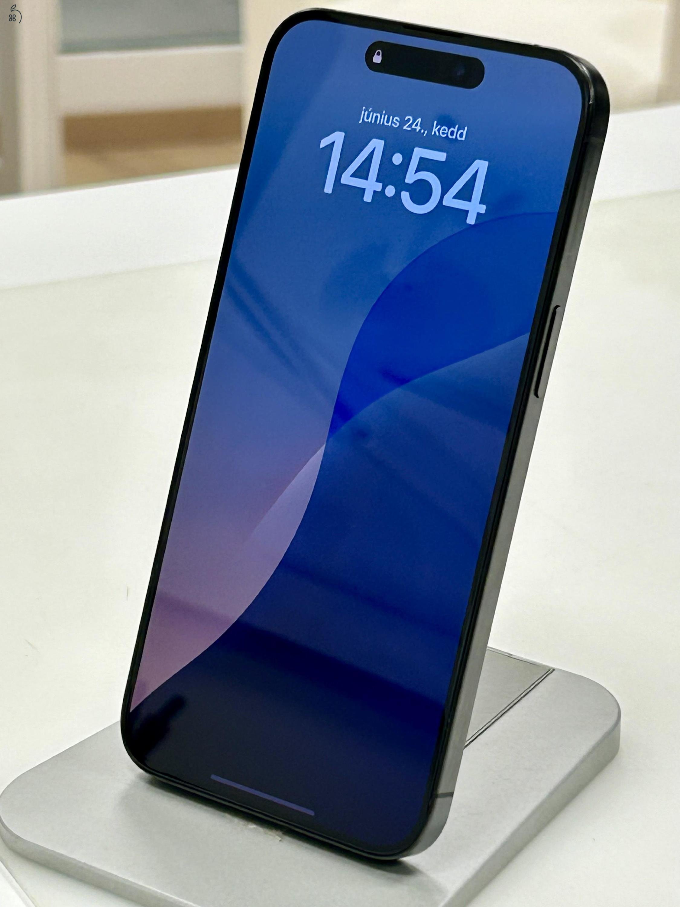 iPhone 15 Pro MAX Black 512GB! Karcmentes Független! 3 Hó Gar+ Beszámítás