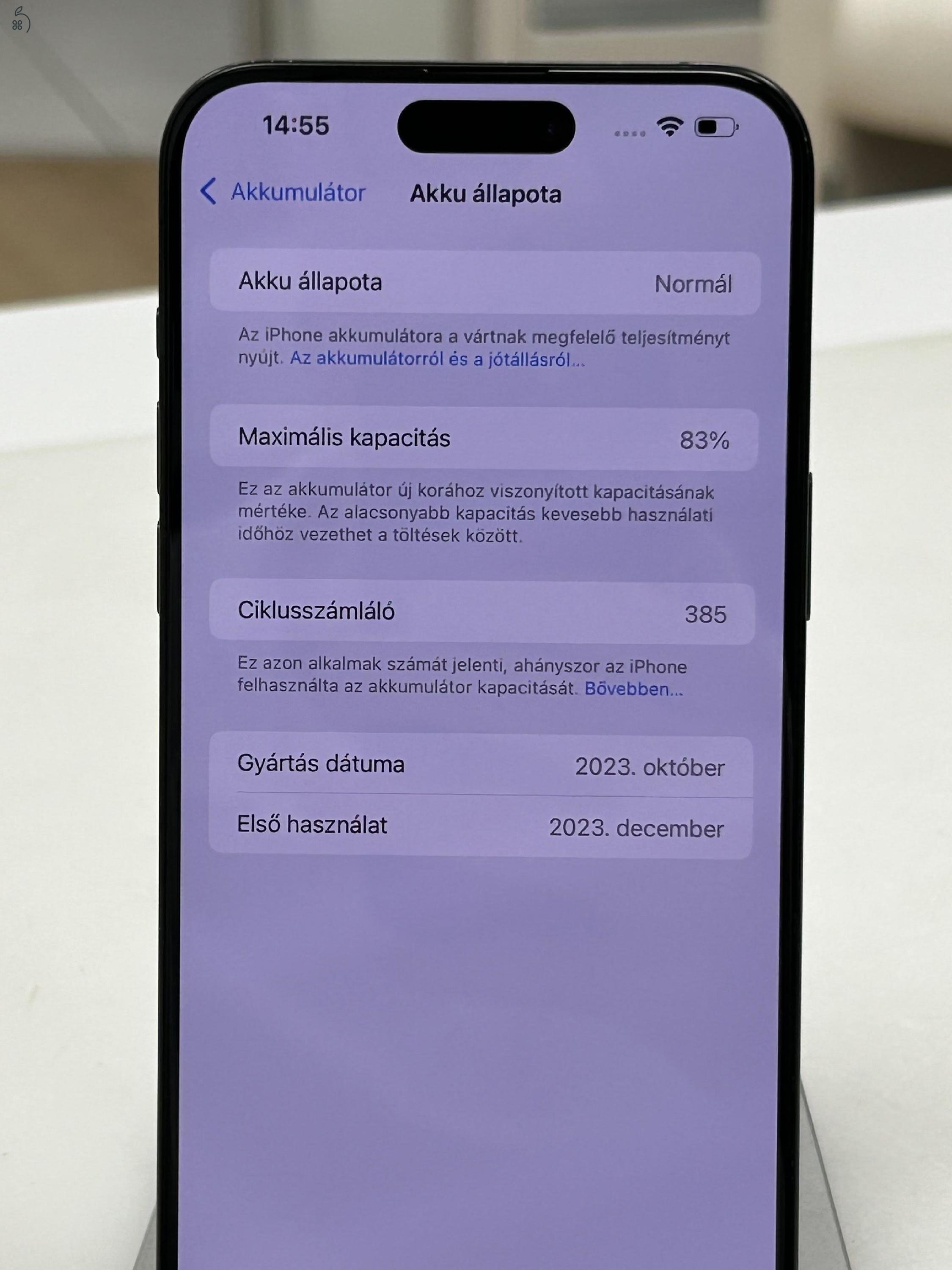 iPhone 15 Pro MAX Black 512GB! Karcmentes Független! 3 Hó Gar+ Beszámítás