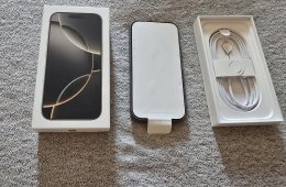 VADONATÚJ, felbontott iPhone 16 Pro natúr titán 128 GB számlával, 3 év garanciával 