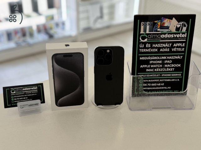 iPhone 15 Pro 128GB Független Nagyon Szép/1-3 hónap gar./Akku 92%/p4318