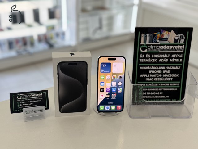iPhone 15 Pro 128GB Független Nagyon Szép/1-3 hónap gar./Akku 92%/p4318