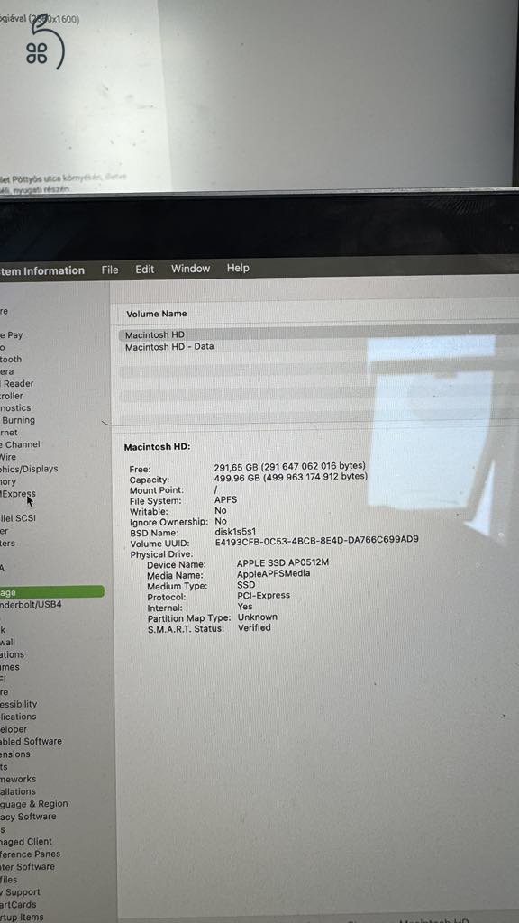 MACBOOK PRO RETINA 2019 TOUCHBAR i5 2,4ghz, 512 SSD, 16GB RAM, INTEL URUS PLUS 655 