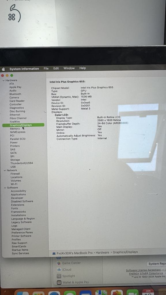 MACBOOK PRO RETINA 2019 TOUCHBAR i5 2,4ghz, 512 SSD, 16GB RAM, INTEL URUS PLUS 655 
