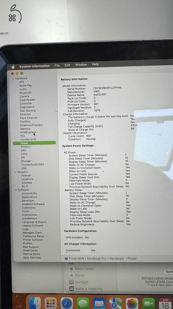 MACBOOK PRO RETINA 2019 TOUCHBAR i5 2,4ghz, 512 SSD, 16GB RAM, INTEL URUS PLUS 655 