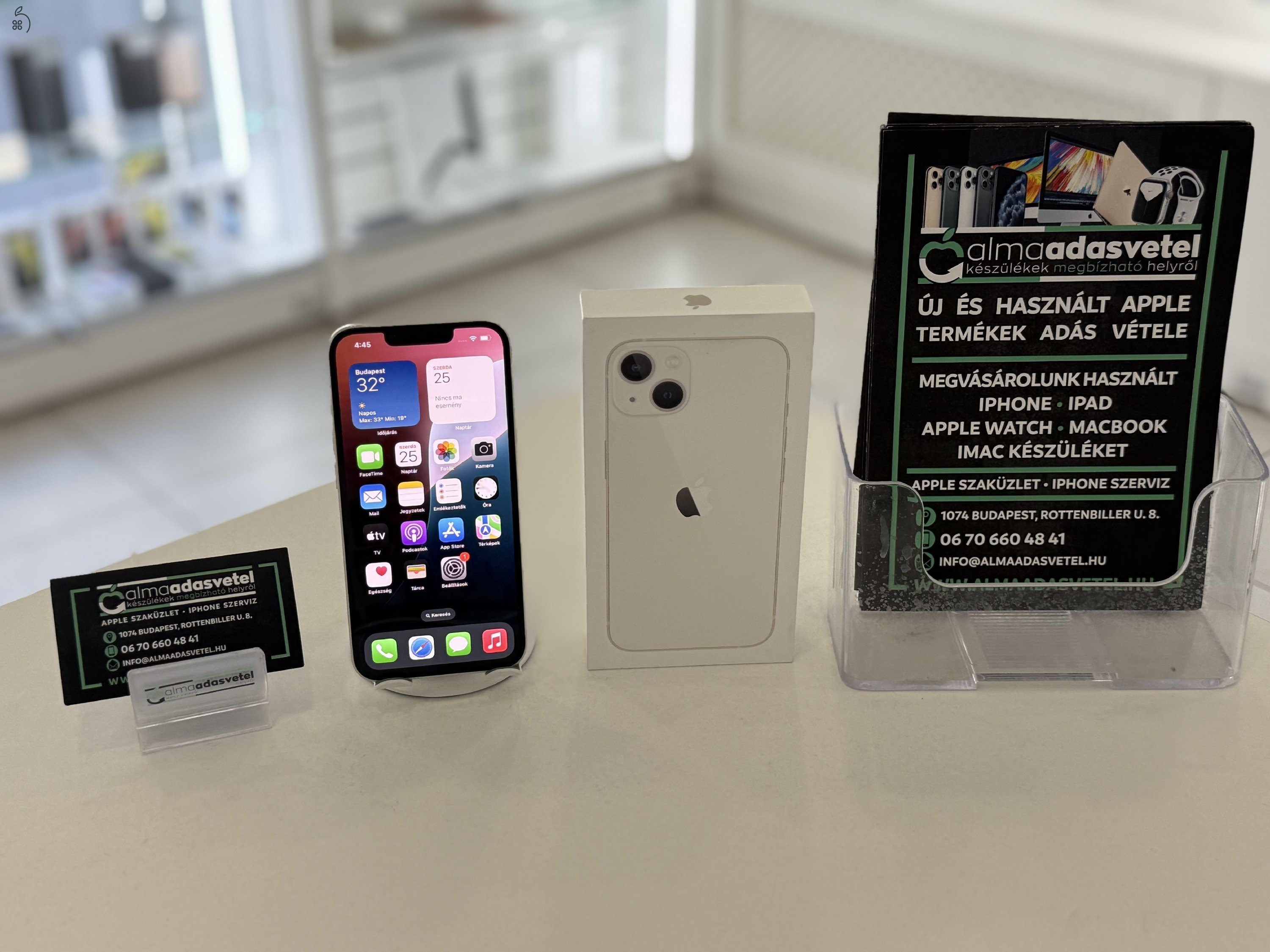 iPhone 13 128GB Karcmentes Független/2027.01.22. Apple Gar./Akku 100%/p4320