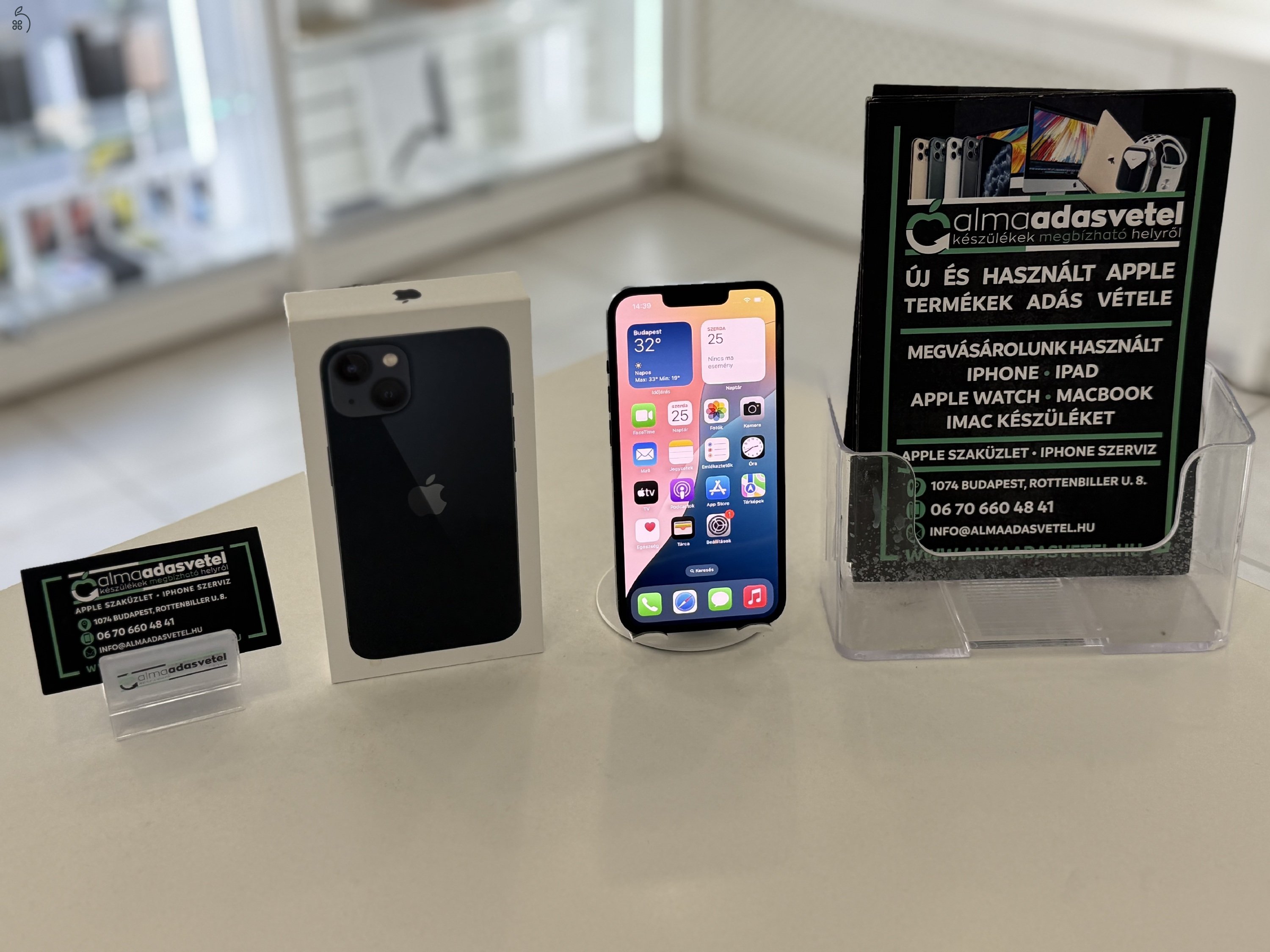 iPhone 13 128GB Megkímélt Független/1-3 hónap gar./Akku 88%/p4321