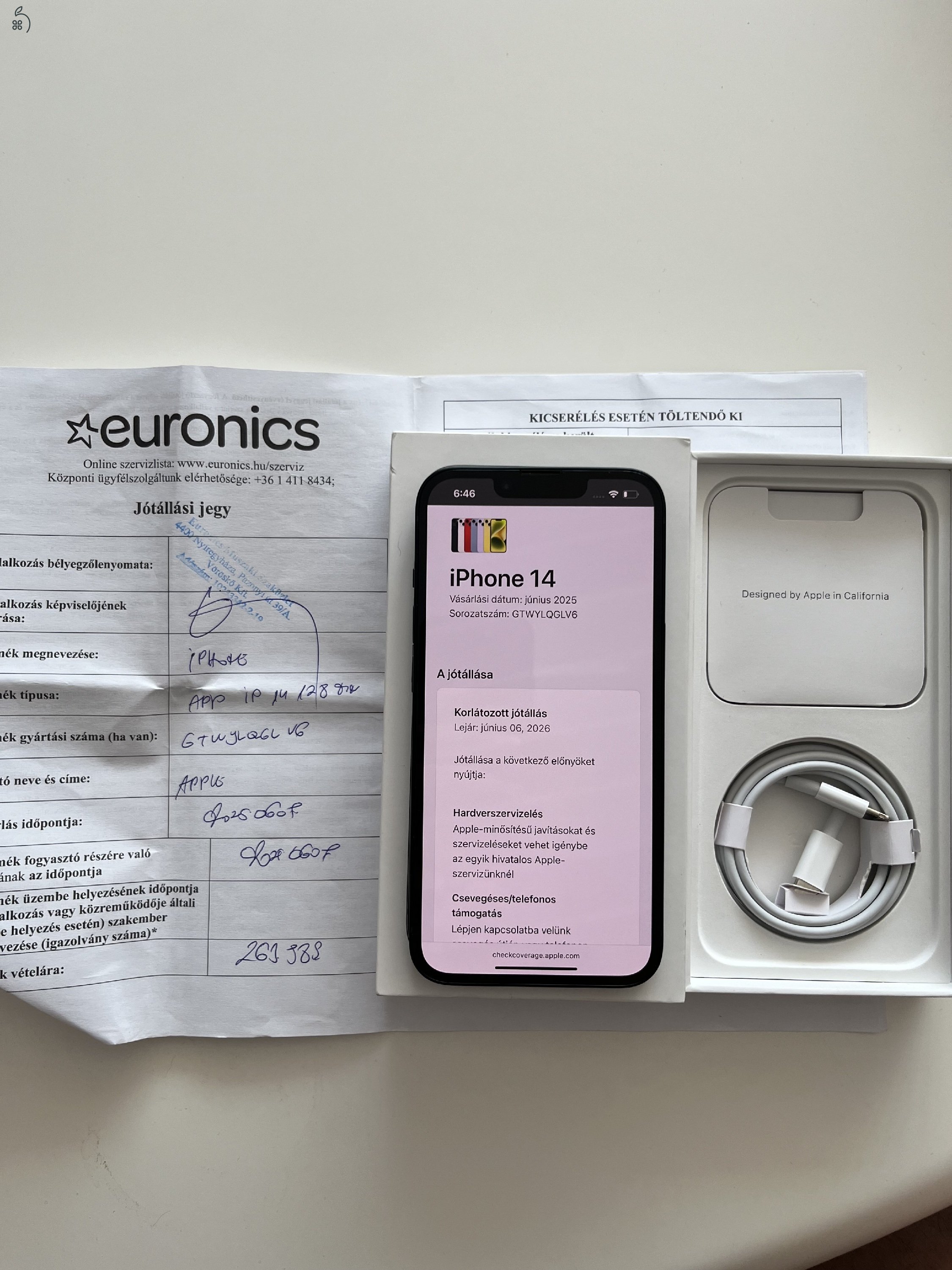 iPhone 14 128GB Apple garancia + Euronics jótállás