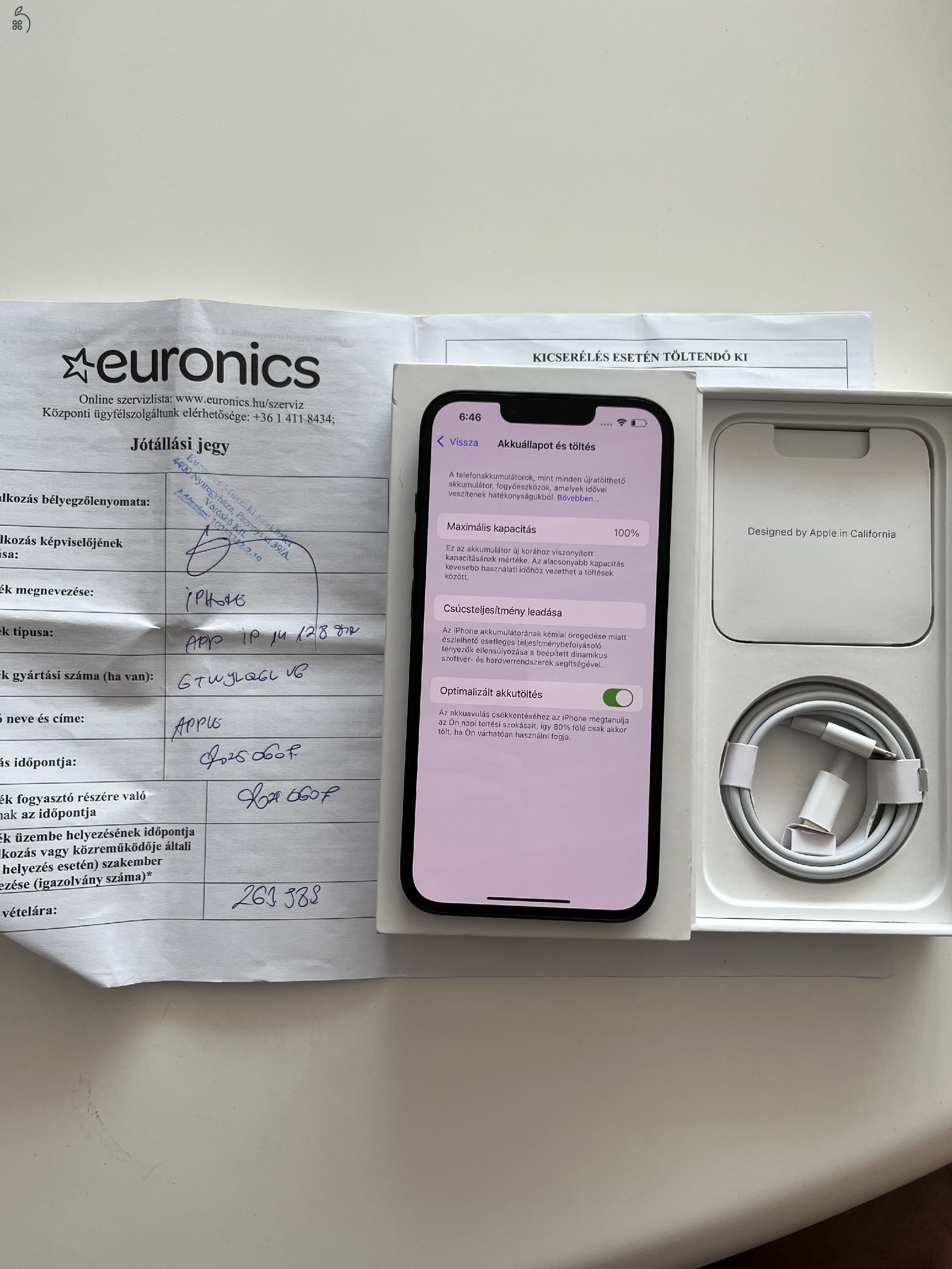 iPhone 14 128GB Apple garancia + Euronics jótállás