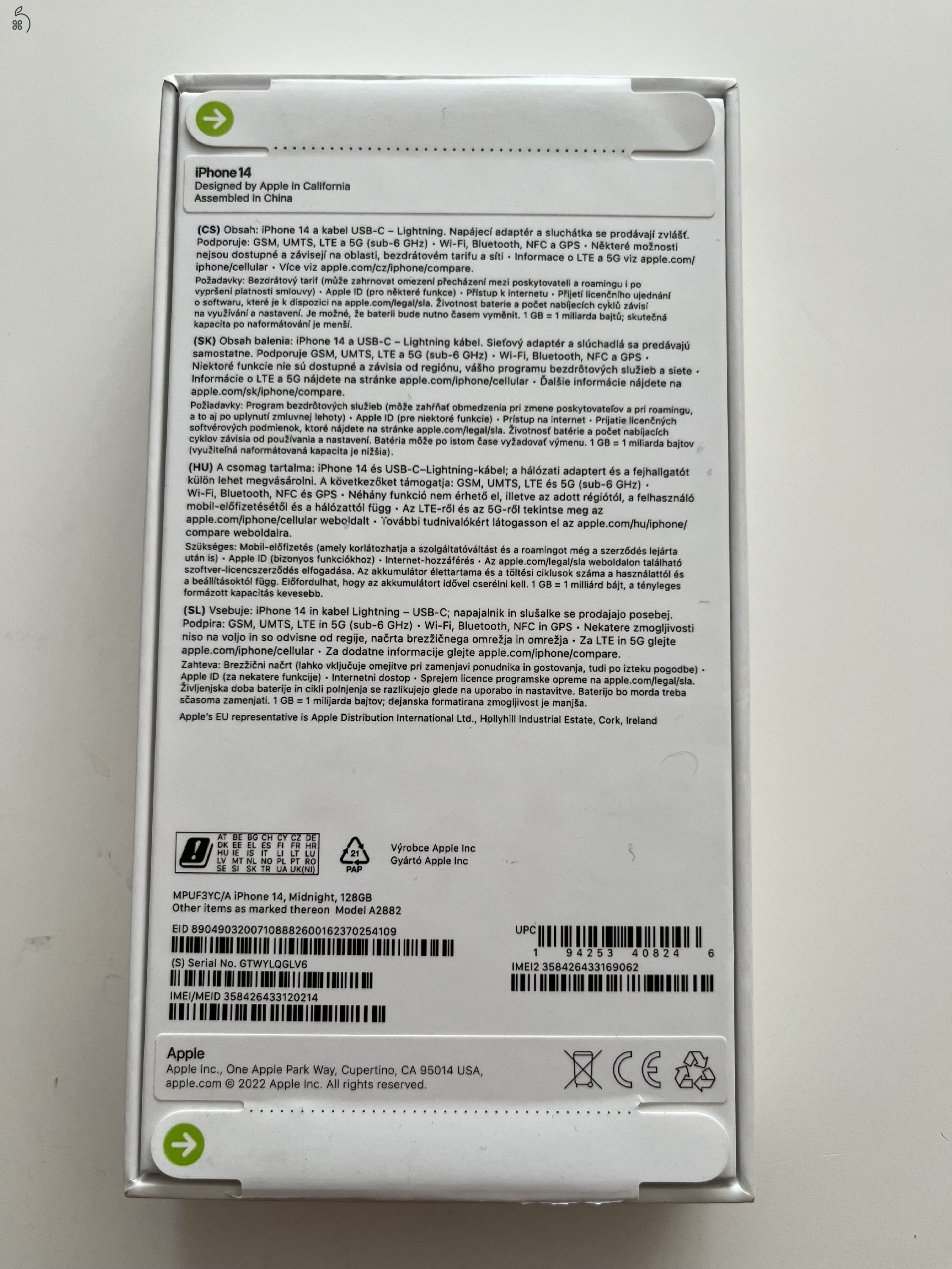 iPhone 14 128GB Apple garancia + Euronics jótállás